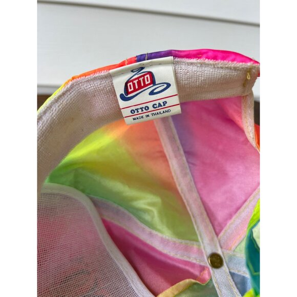 Vintage Otto Bristol Speedway Rainbow Tie-Dye Cap With Rope Detail Adjustable Sn - Picture 4 of 4